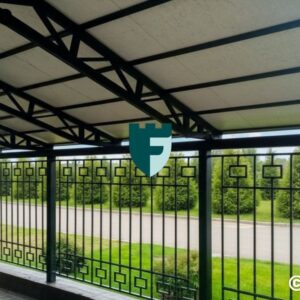 Двухскатный навес из мягкой черепицы 8.5х5.5 м фото