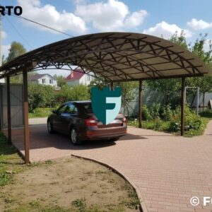 Навес из поликарбоната 6х6 м фото
