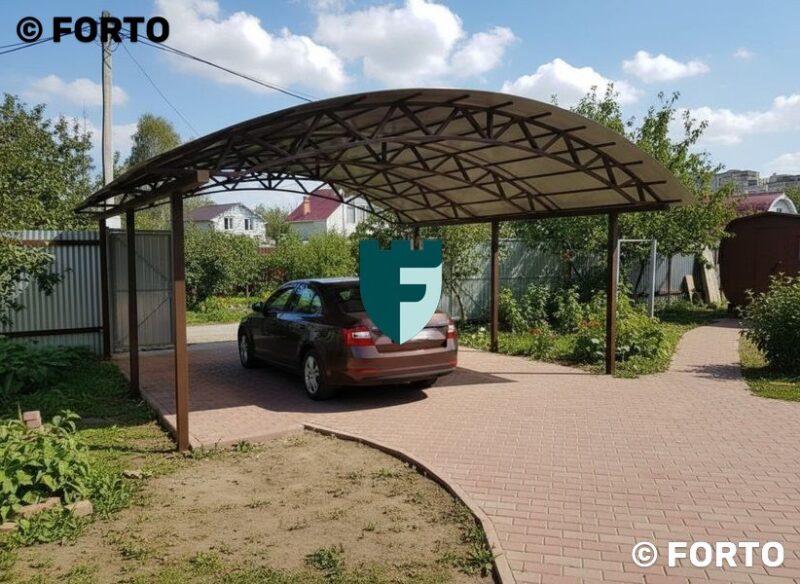 Навес из поликарбоната 6х6 м фото