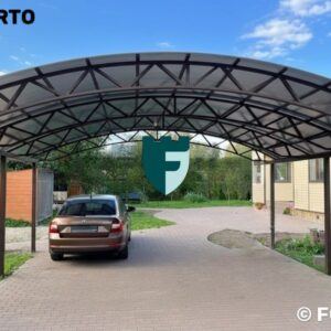 Навес из поликарбоната 6х6 м фото