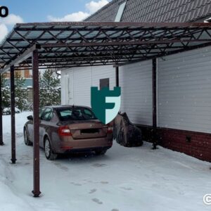 Навес к дому из профнастила 4х5.5 м фото