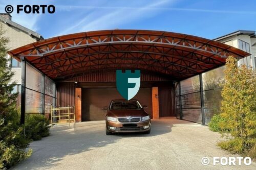 Стальной навес для двух автомобилей 6х8 м фото
