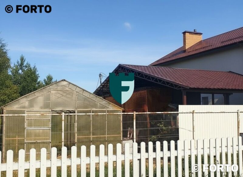 Двухскатный навес с металлочерепицей 4х10 м фото