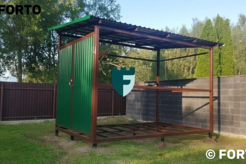 Навес под бытовку из профлиста 2х3 м фото