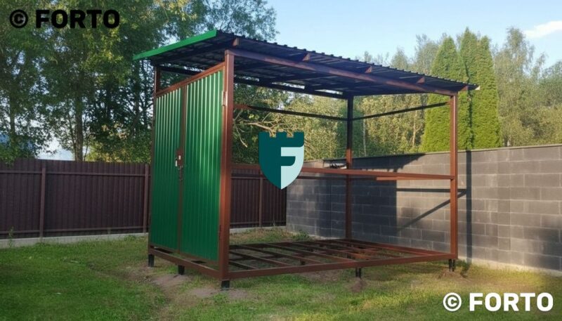 Навес под бытовку из профлиста 2х3 м фото
