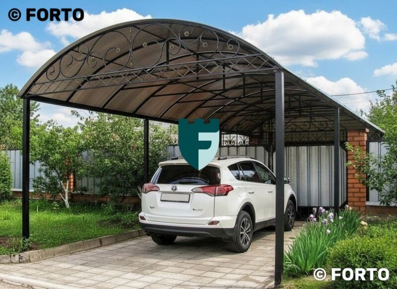 Автомобильный навес с ковкой 3х6 м фото