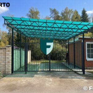 Стальной навес из поликарбоната 4х6 м фото