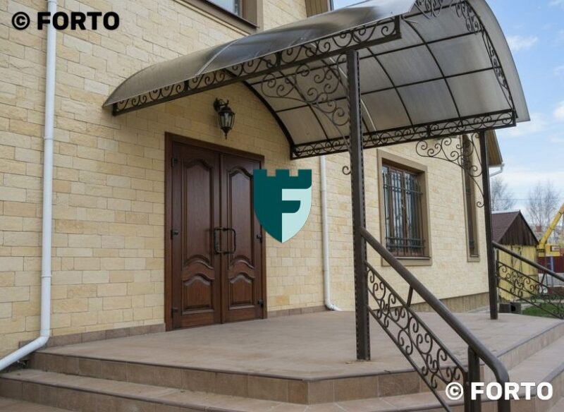 Навес над крыльцом 3х3 м фото