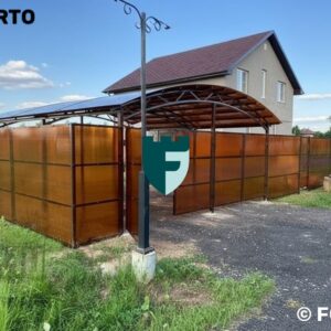 Навес арочный с поликарбонатом 6.3х6.5 м фото