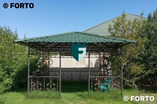 Кованая навес-беседка 3х3 м фото